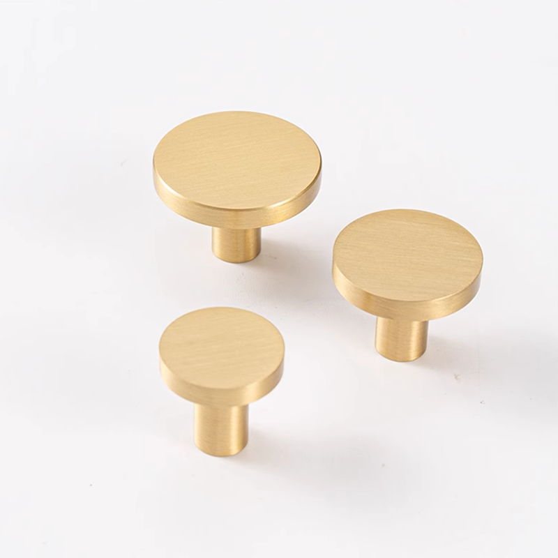 Drawer Pull Gold - Okrągłe mosiężne gałki do szuflad kuchennych,