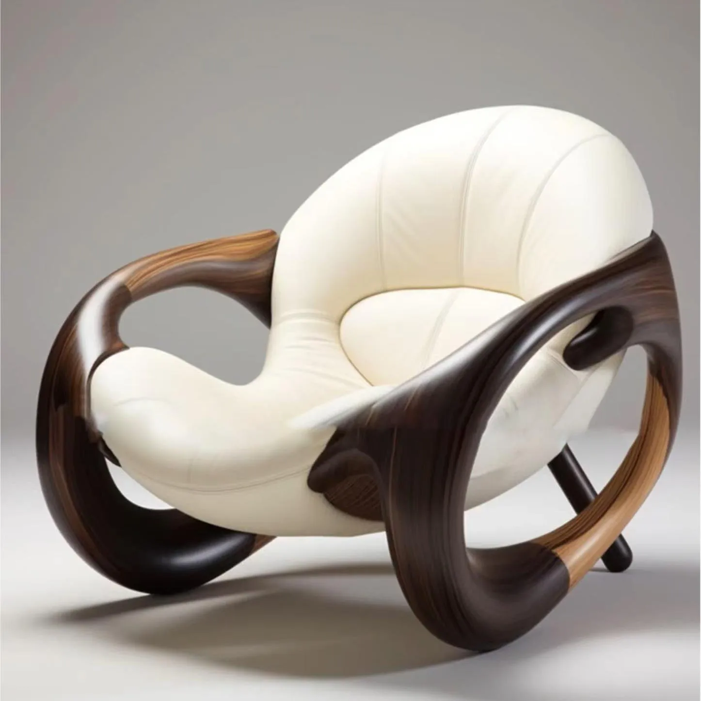 Z. A. Furniture - Krzesło-sofa z litego drewna do salonu,