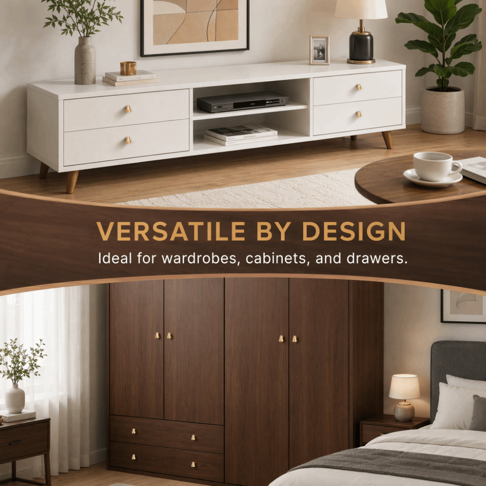 Drawer Pull Gold - 6 szt. Nowoczesne złote uchwyty do