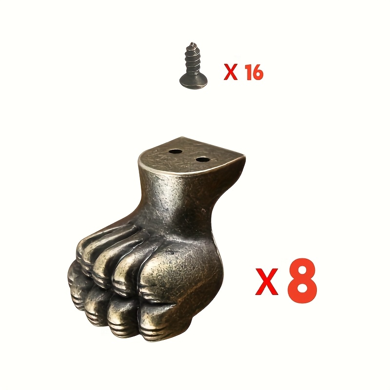 Furniture Hardware Antique - 8 szt. Antyczne mosiężne nóżki do