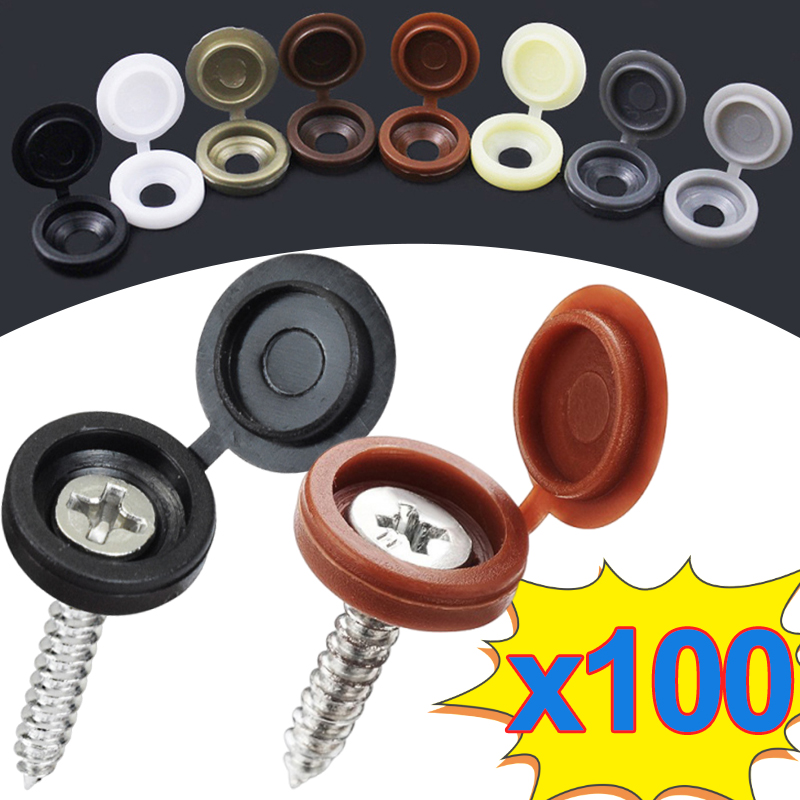 Furniture Hardware Black - 10/500 szt. Ozdobne nakładki na śruby,