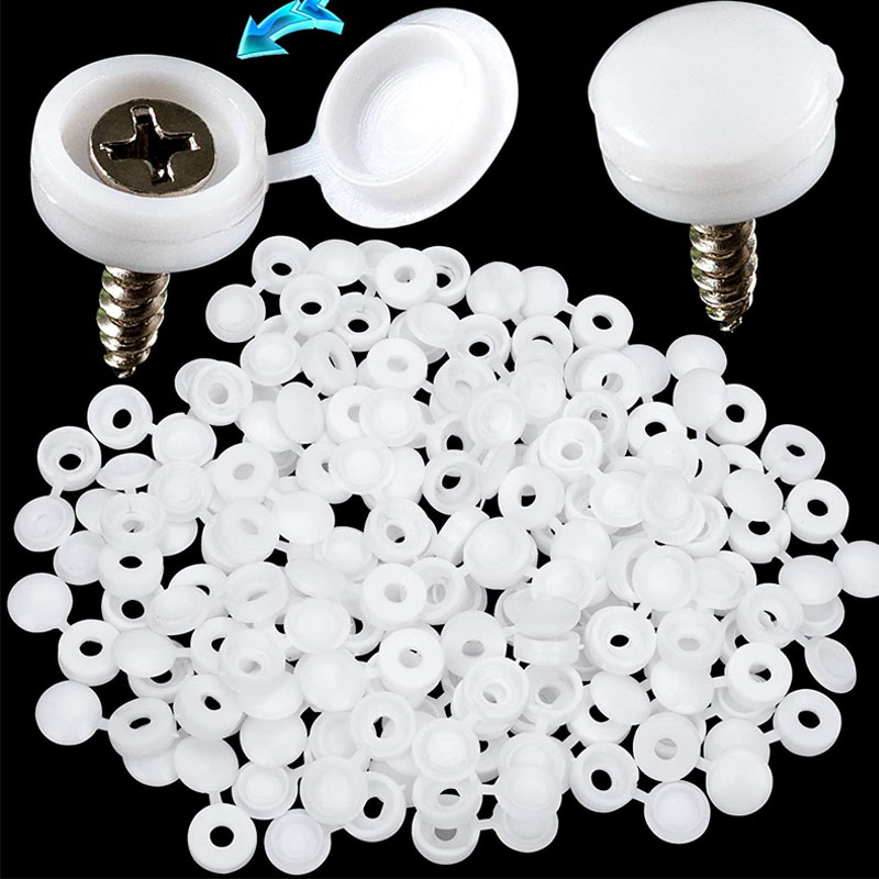 Furniture Hardware Replacement Parts - Biała plastikowa zakrętka na zawiasach Składana