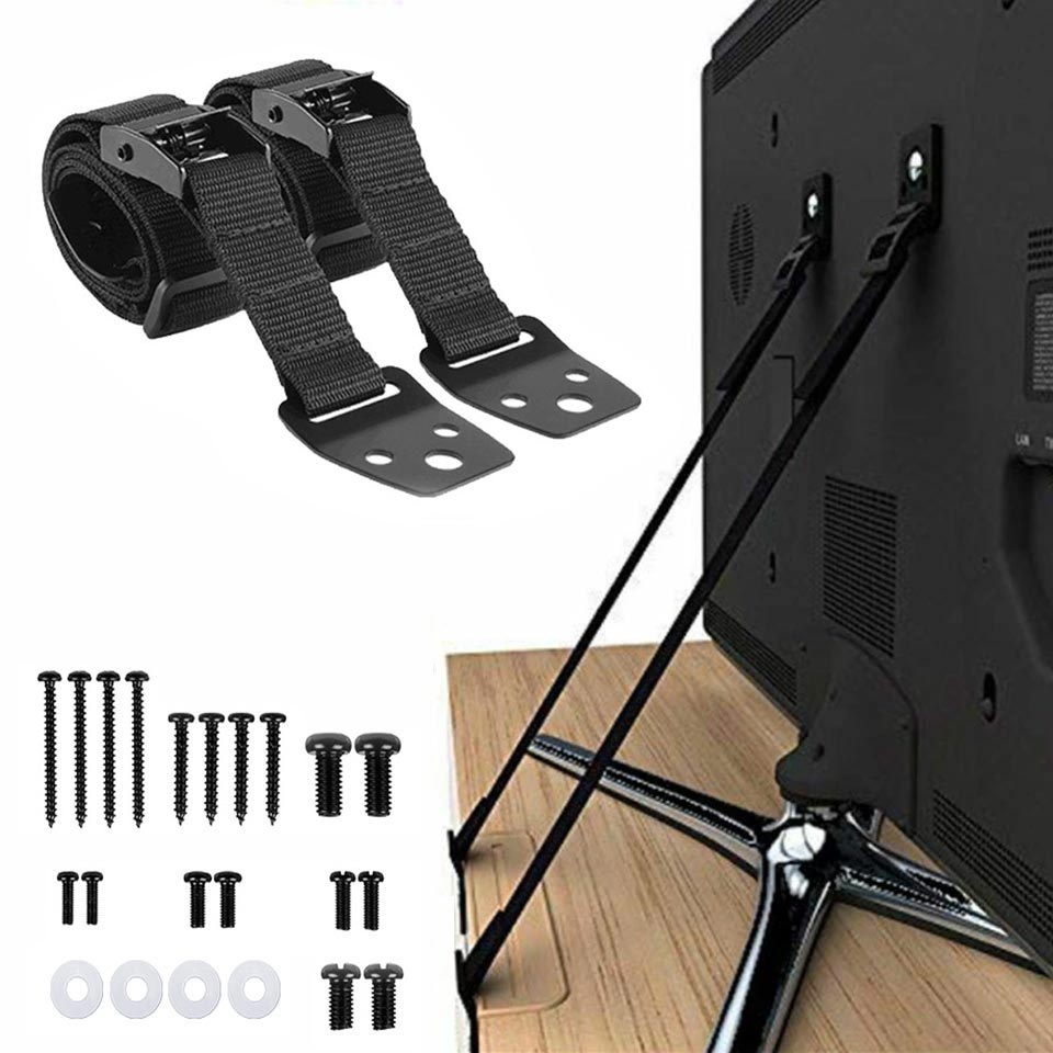 Furniture Hardware Suppliers - 2 szt. Regulowane paski zabezpieczające telewizor,