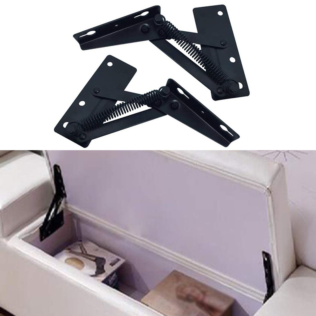Furniture Hardware Black - 2 szt. Stalowe zawiasy do sofy