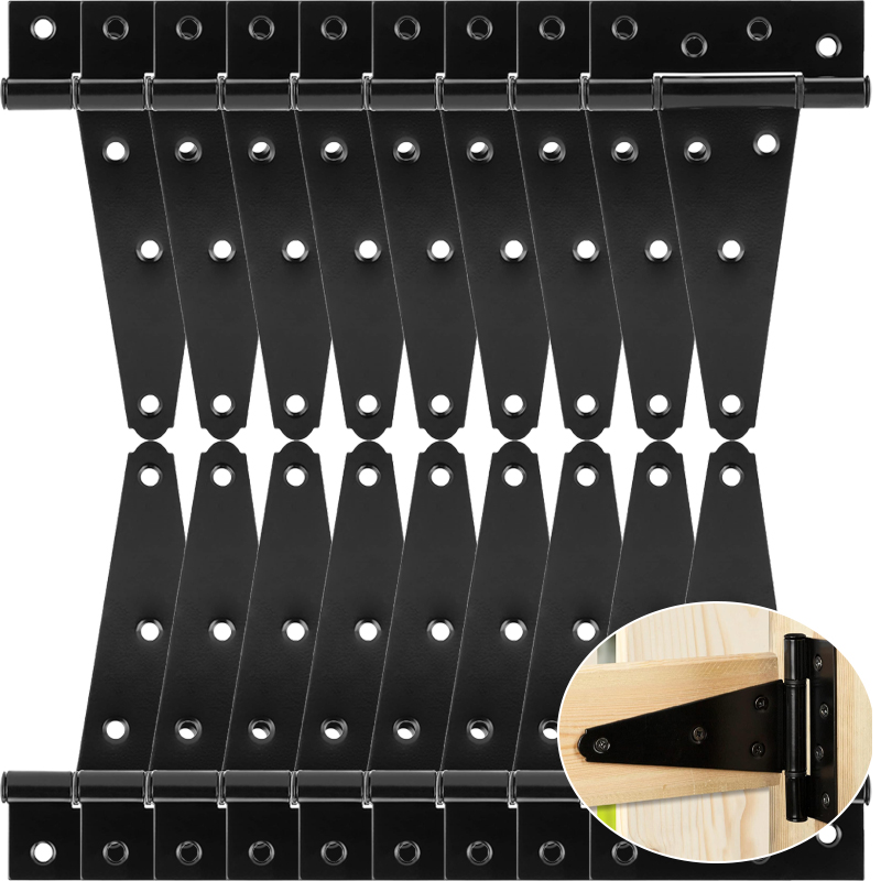 Furniture Hardware Black - Zawias stalowy w kształcie litery T,