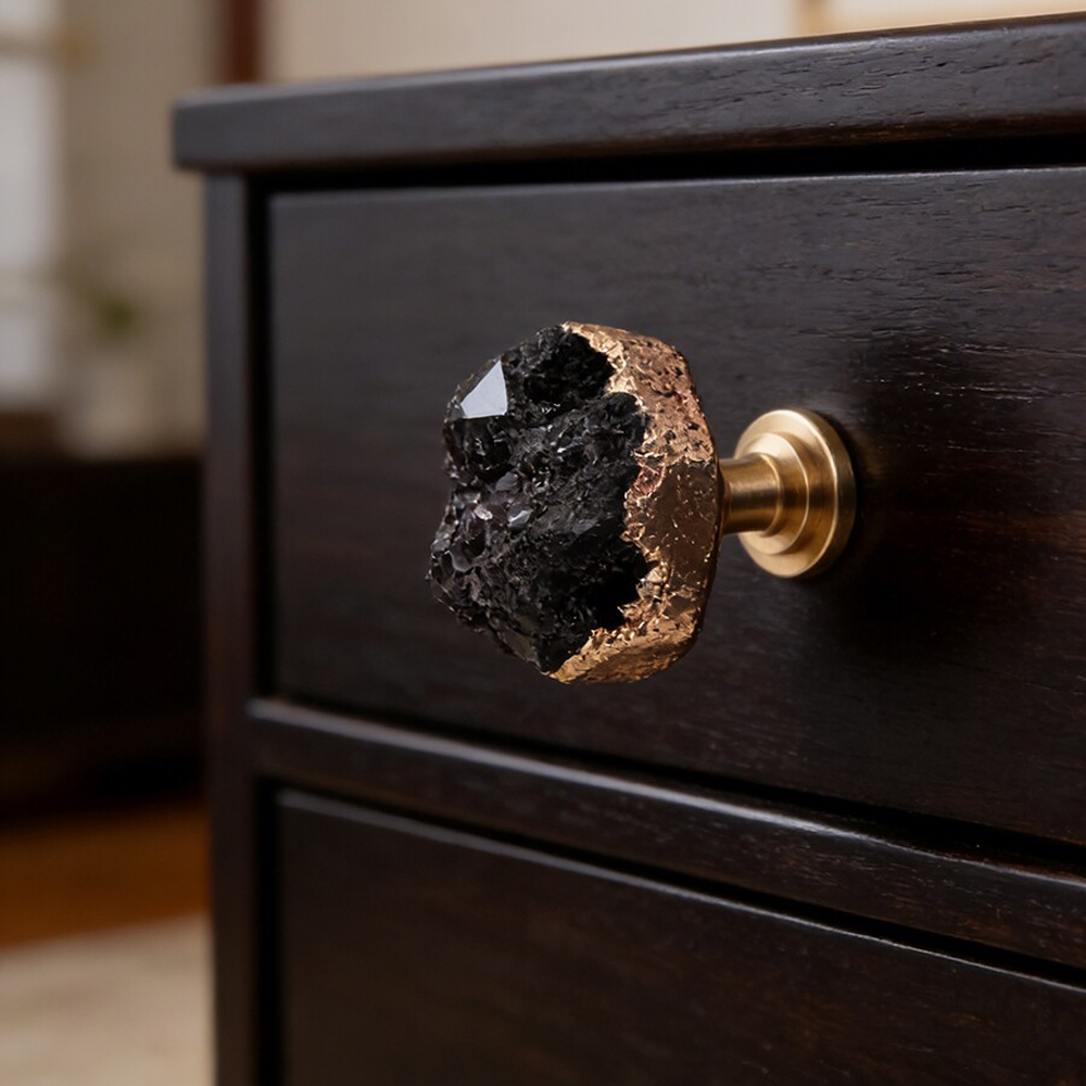 Naturalny Biały Kryształowy Uc – Drawer Pull Gold recenzja i cena